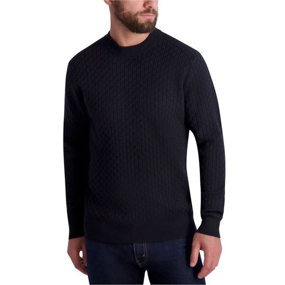 Karl Lagerfeld Mens Textured Knit Sweater, Black, NWT - Picture 1 of 1